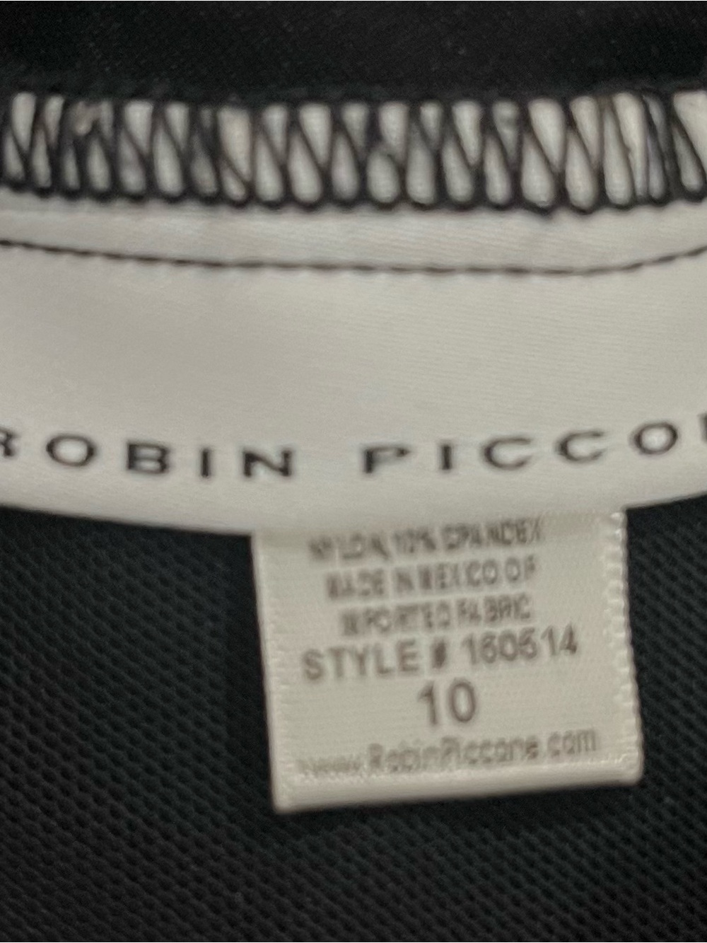Robin Piccone ‘Sophia’ Black High-Neck One-Piece Swimsuit crochet Detail, Size10 - Picture 5 of 5